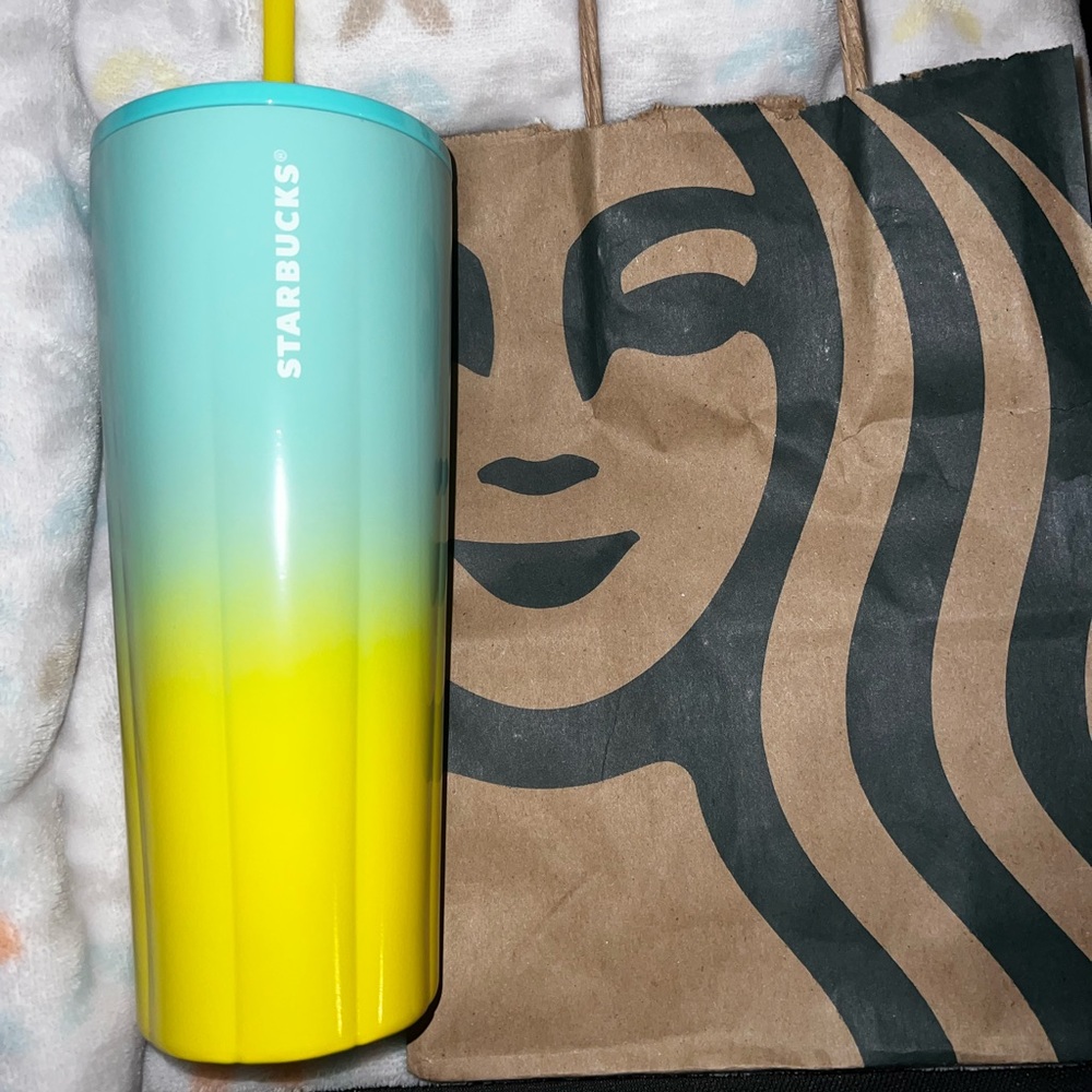 🍍 Starbucks Blue and Yellow Ombré - Picture 1 of 4
